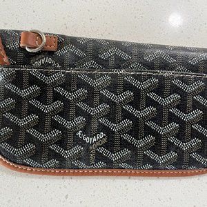 Goyard St. Louis Pouch (black with tan piping)